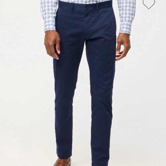 J. Crew Factory H3167 Navy Slim-fit Flex Chino Pant For Men size 28/32 EUC - Picture 1 of 9
